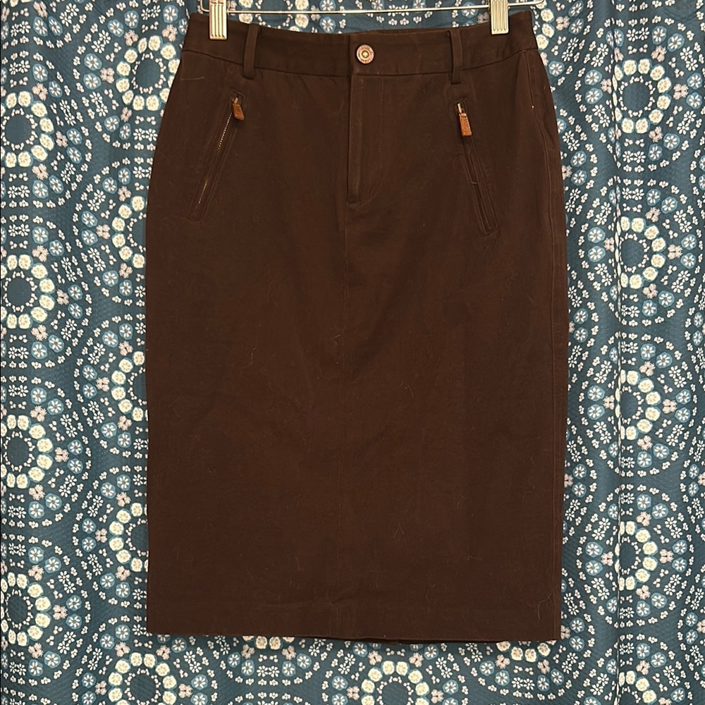 Ralph Lauren Brown Pencil Skirt Knee-Length Work Style